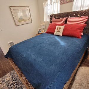 6pc Queen Ralph Lauren dark Blue denim duvet set